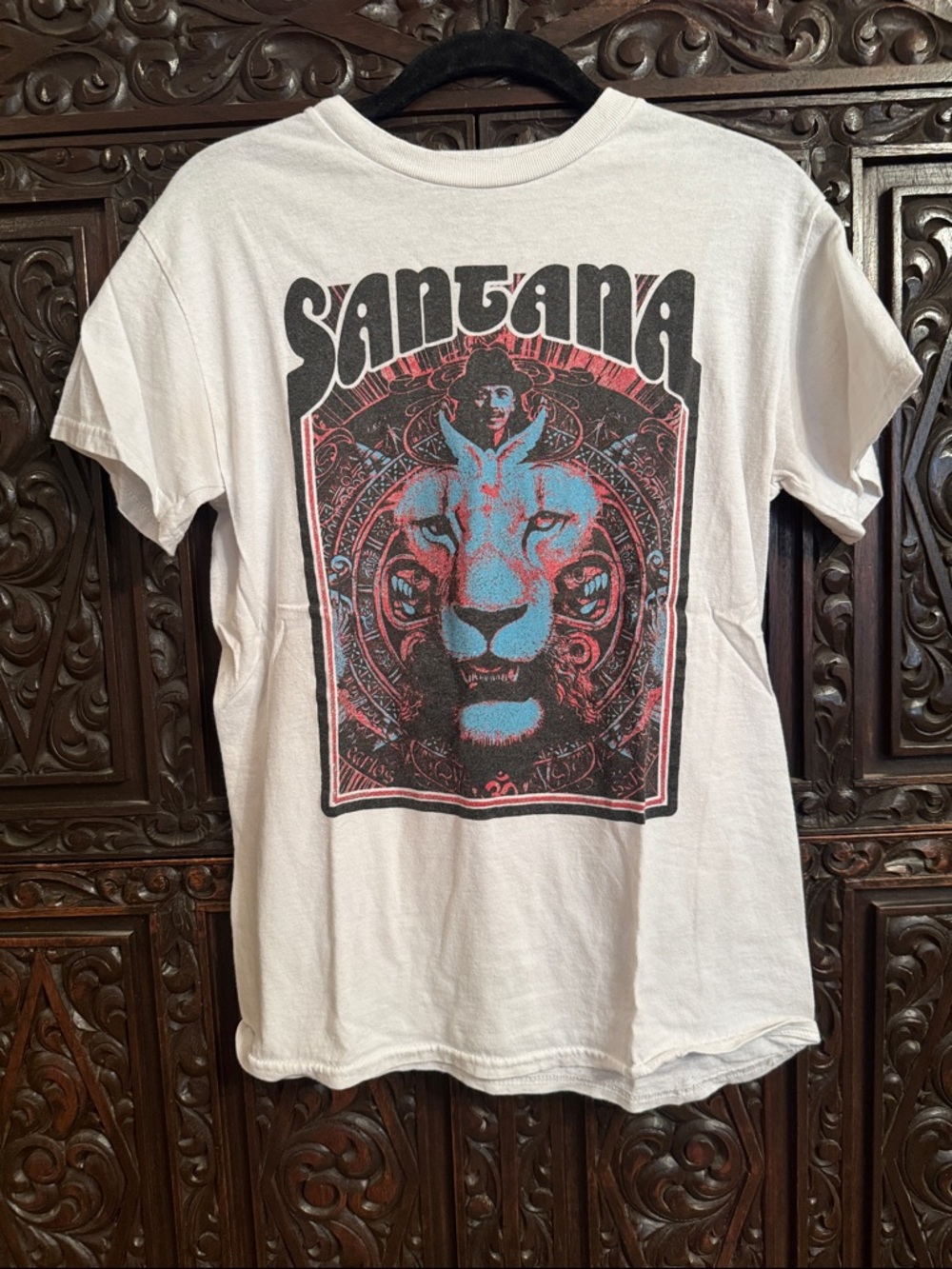 Carlos by Carlos Santana White Tee with Lion Print